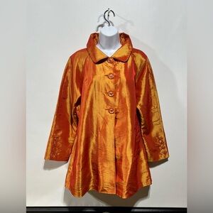 UbU Vintage Style Orange Button Up Dress Coat Size‎ Medium